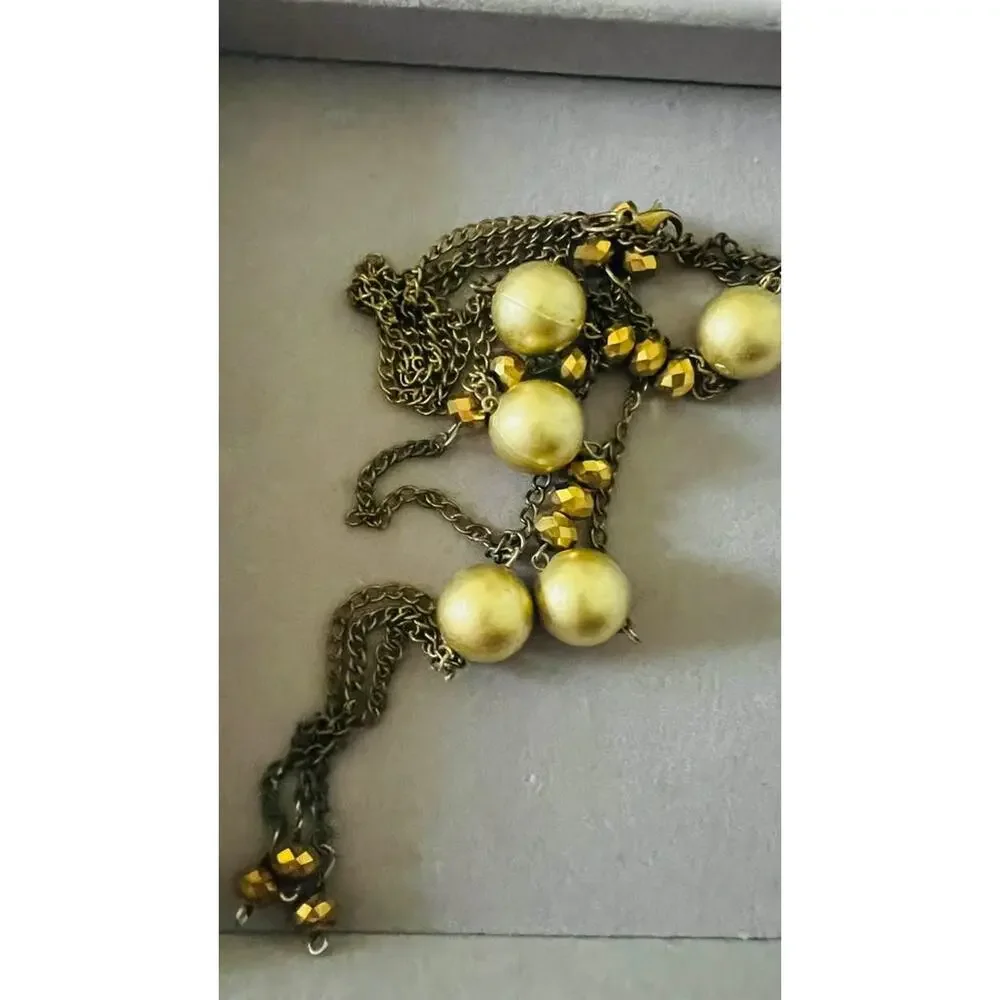 Vintage 44” long flapper Multi-Strand Faux Pearl Necklace